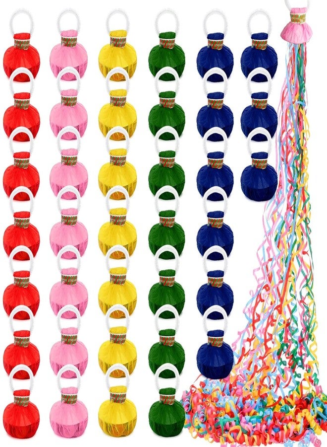 LAIAMER 50 Pcs Hand Throw Streamer Poppers Colorful No Mess Confetti Poppers Party Poppers Confetti Streamers for Wedding Birthday Graduation Party Celebrations - Image 1